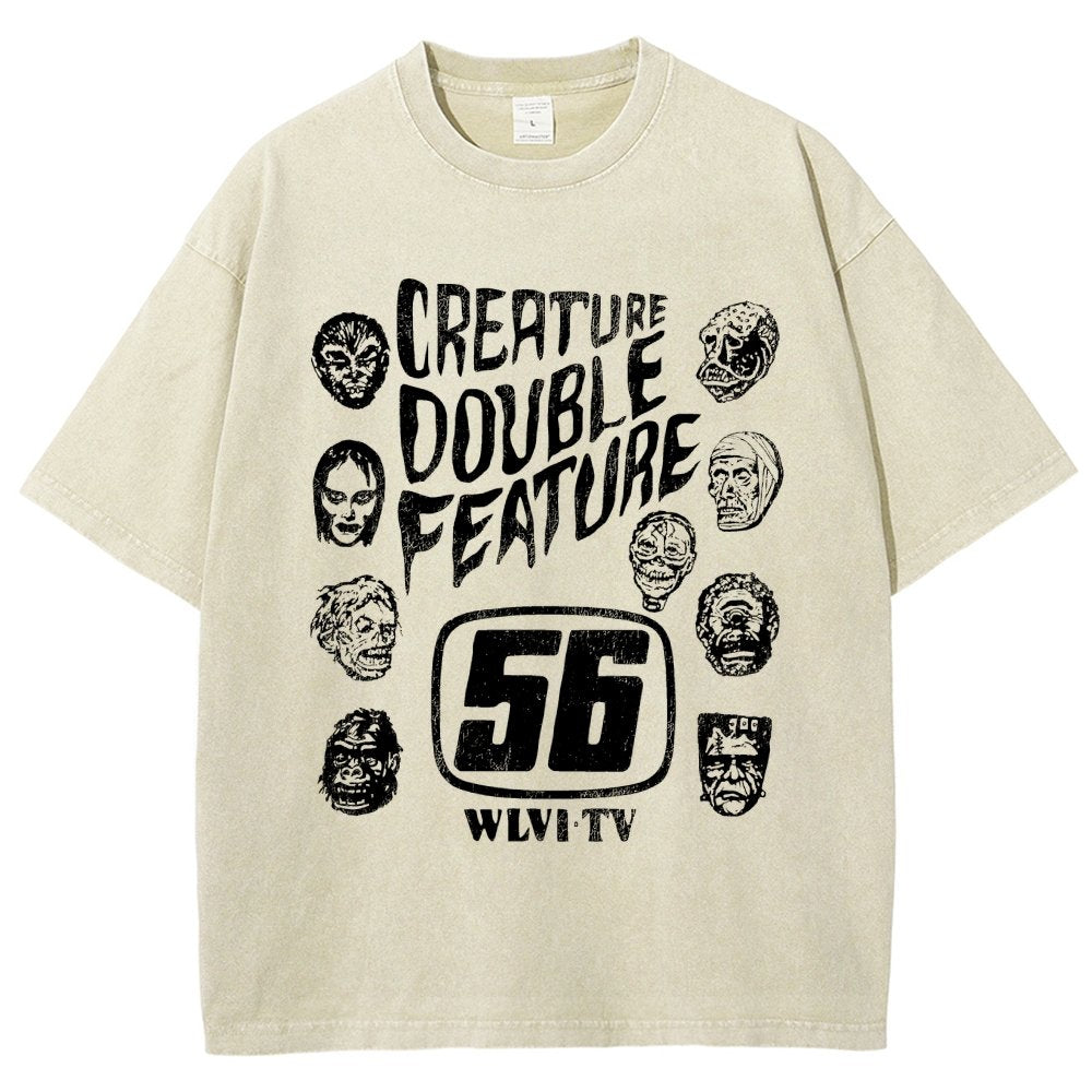 Creature Double Feature Classic Monsters Vintage Distressed T-shirt
