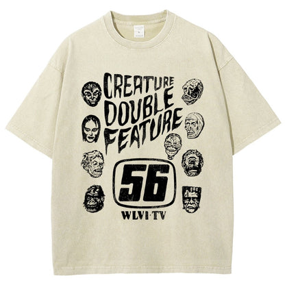 Creature Double Feature Classic Monsters Vintage Distressed T-shirt