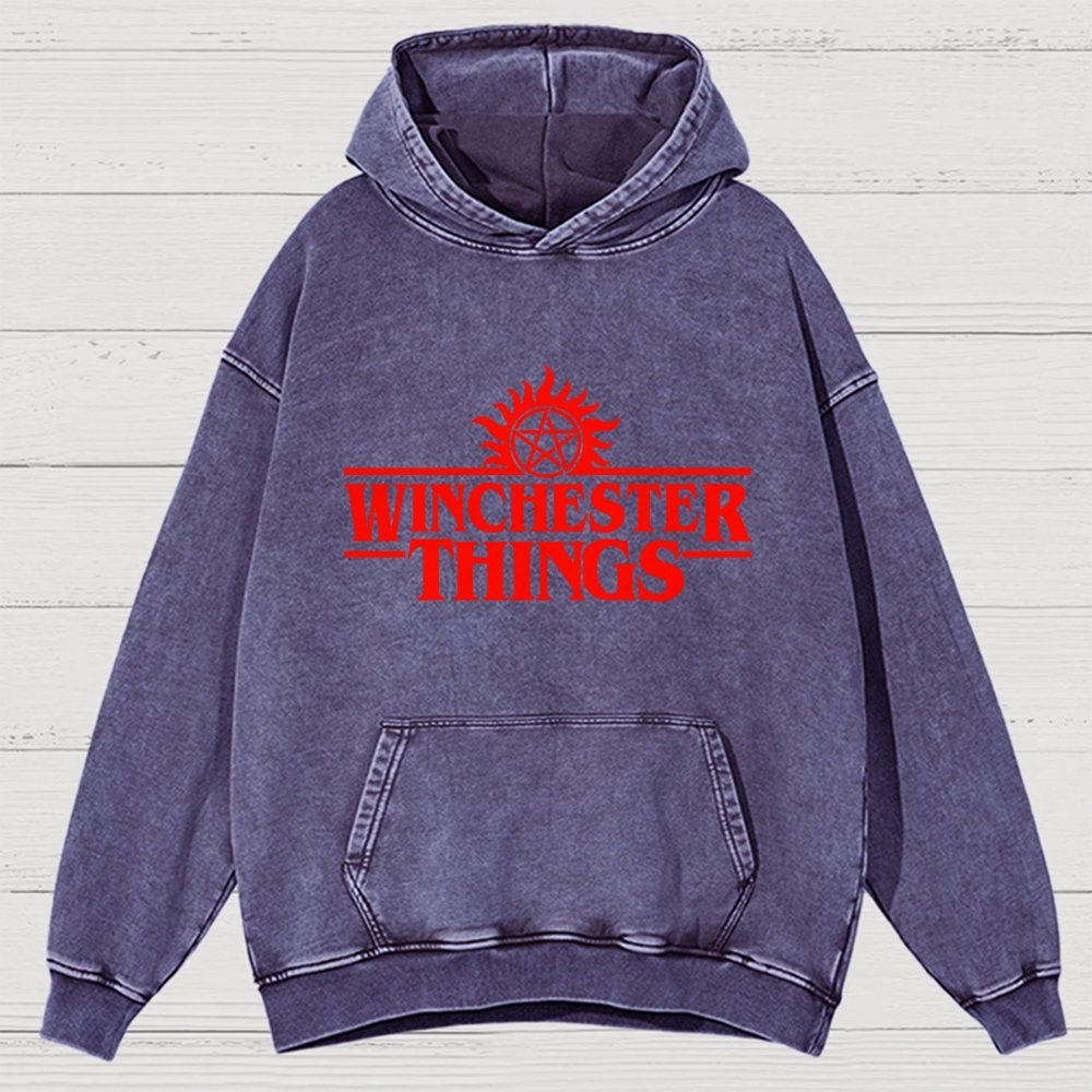 Winchester Things Vintage Distressed Hoodie