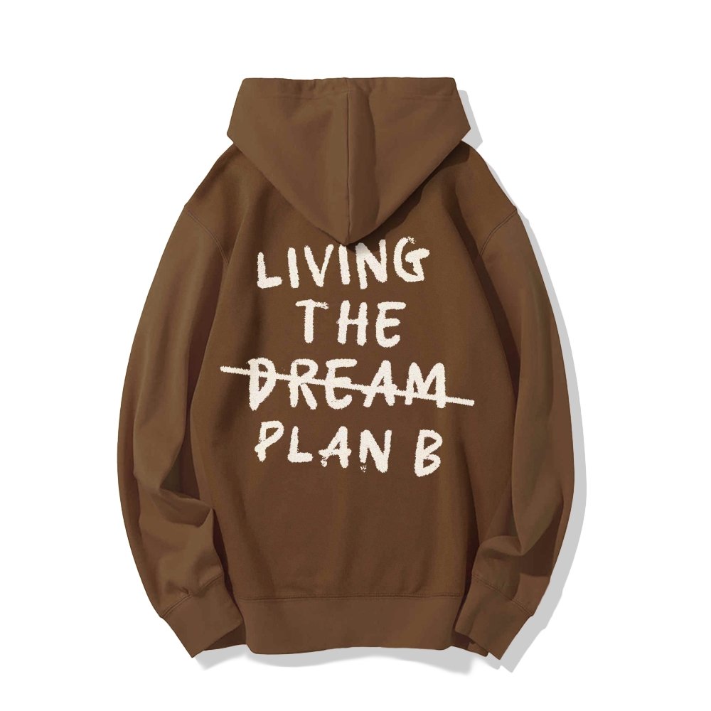 Living Plan B Printed Back Unisex Cotton Hoodie