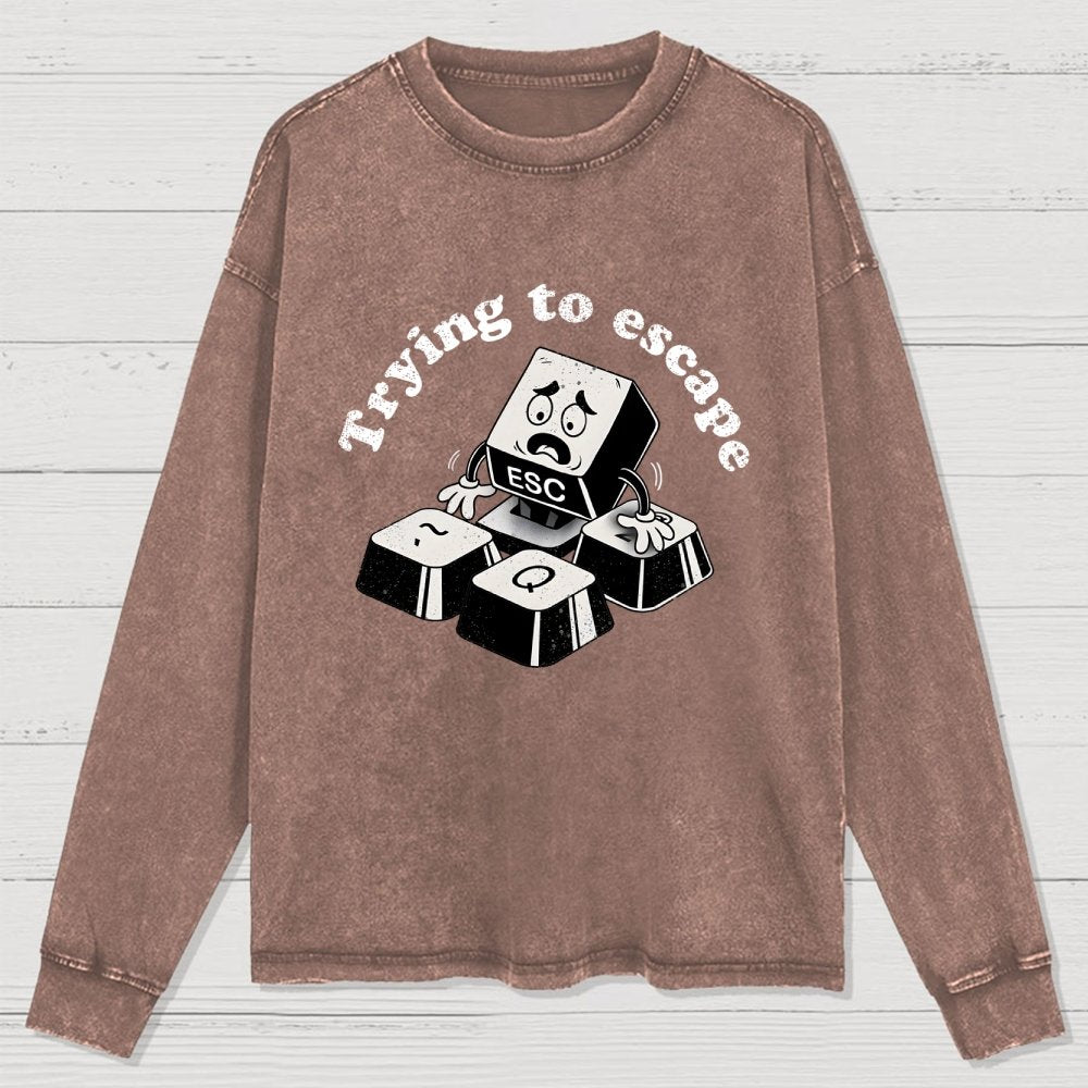 Trying to Escape Washed Long Sleeve Tee