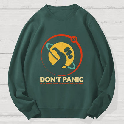 42 Answer to Life Universe Everything Don't Panic Geek Cotton Sweatshirt