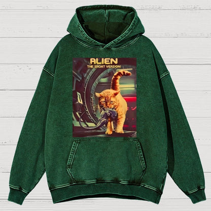 Mystery Cat Heavy Vintage Distressed Hoodie