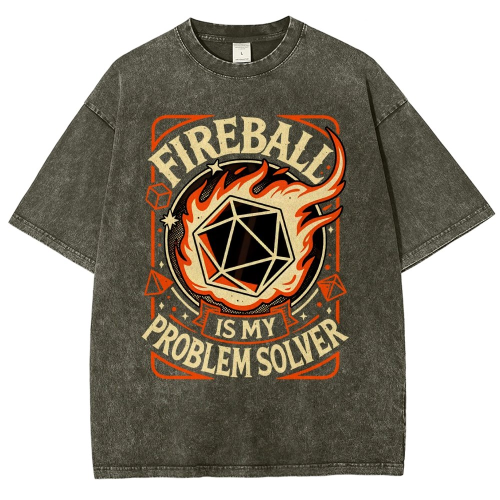Fireball Is My Problem Solver Vintage Distressed T-shirt