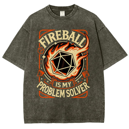 Fireball Is My Problem Solver Vintage Distressed T-shirt