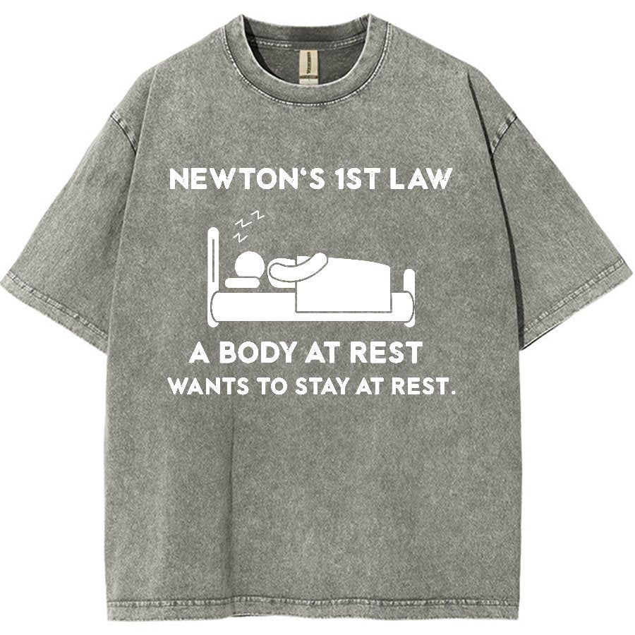 Newton's First Law Vintage Distressed T-shirt