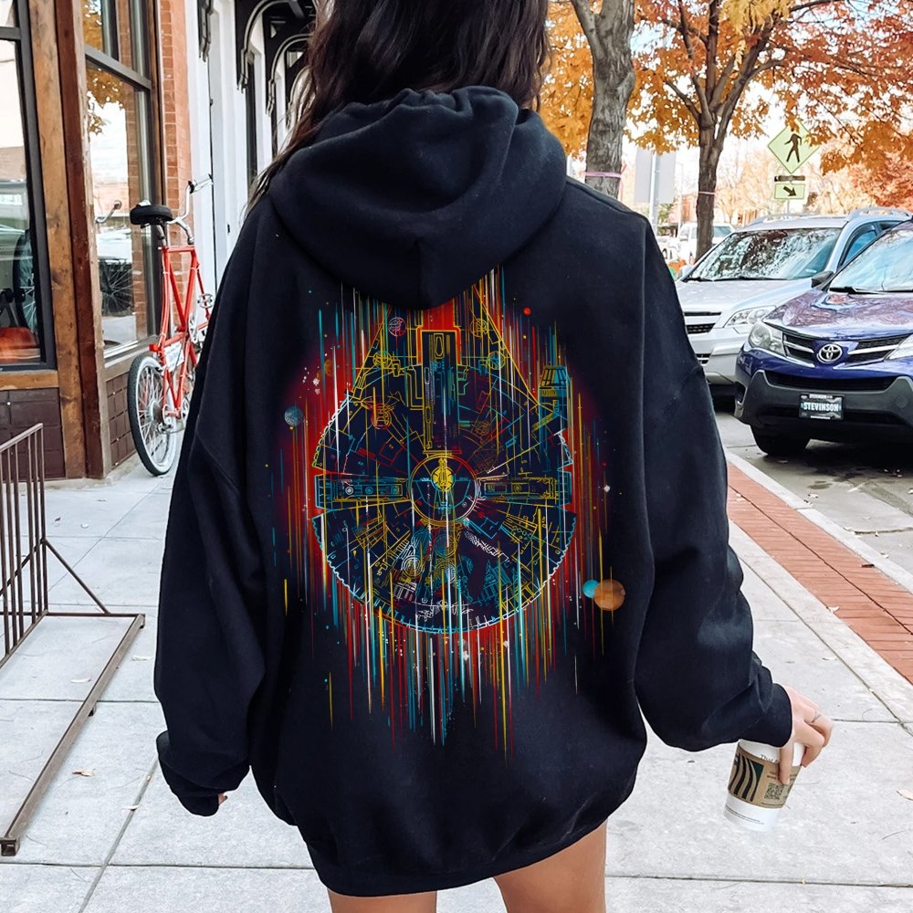The Neon Falcon Printed Back Cotton Hoodie
