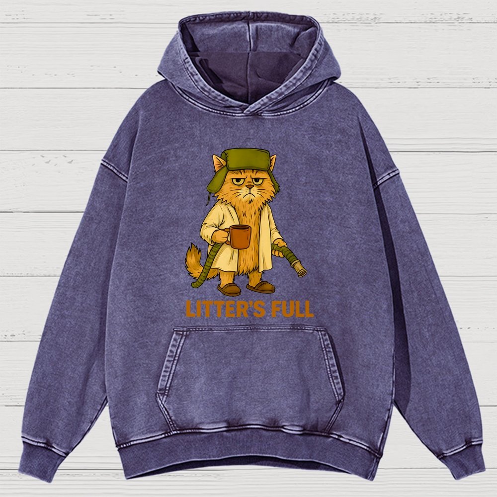 Litter’s Full Cat Vintage Distressed Hoodie