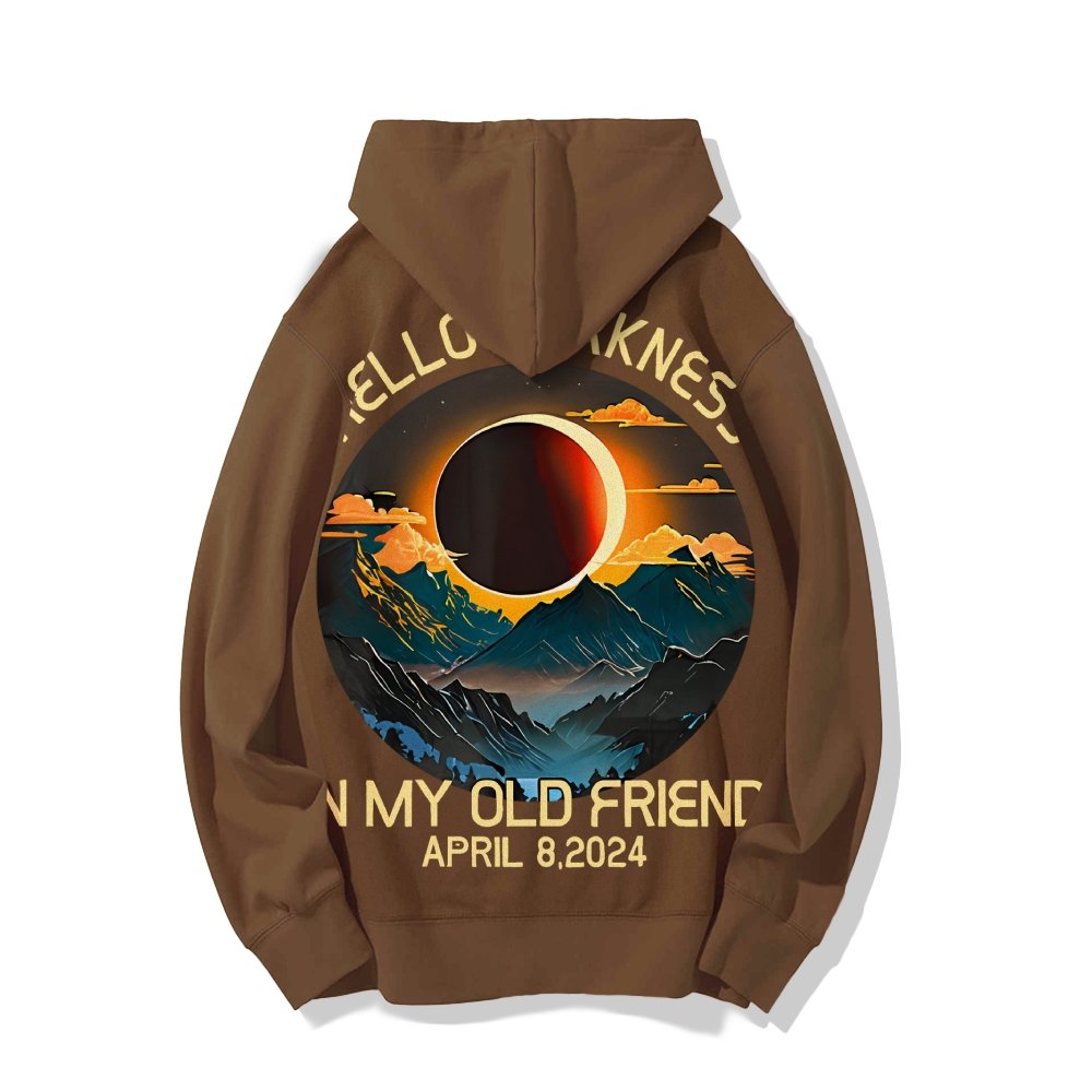 Hello Darkness My Old Friend Nerdy Graphic Geek Printed Back Cotton Hoodie
