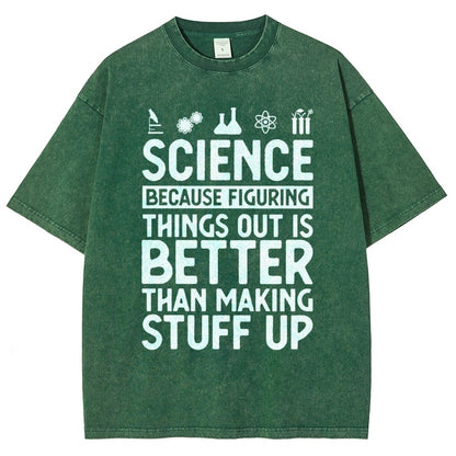 Science Figuring Stuff Funny Science Vintage Distressed T-shirt