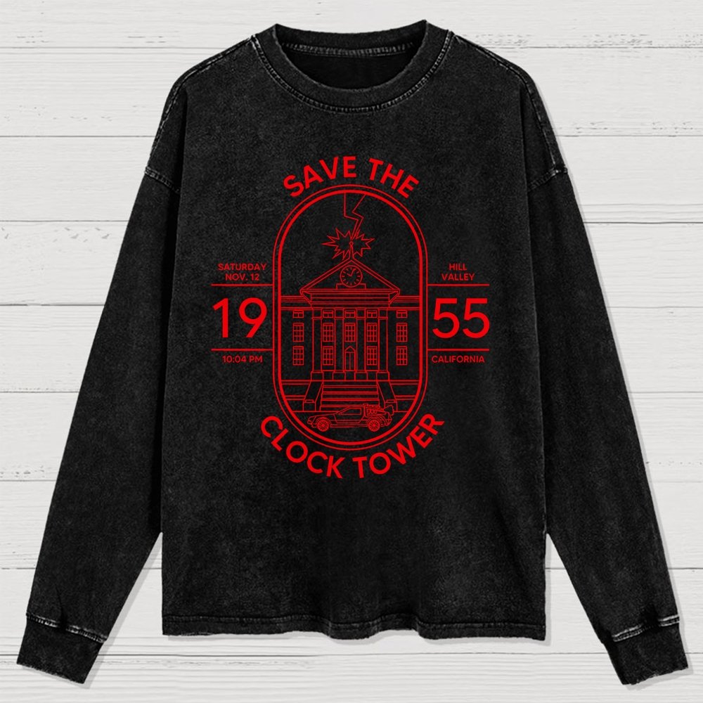 Save the Time Marker Washed Long Sleeve Tee