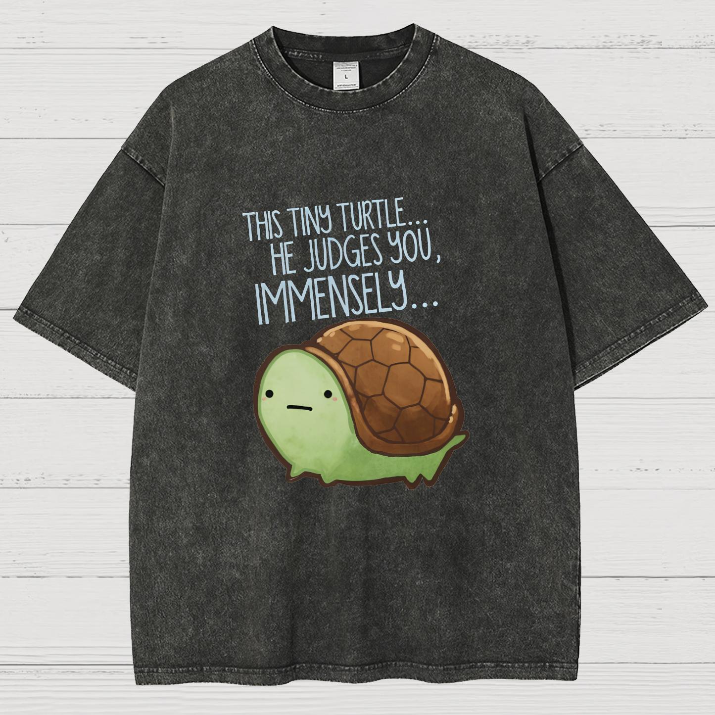 This turtle.. he judges you. Essential Vintage Distressed T-shirt