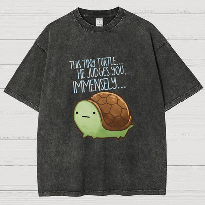 This turtle.. he judges you. Essential Vintage Distressed T-shirt