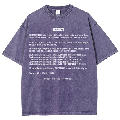 Blue Screen of Exhaustion Vintage Distressed T-shirt