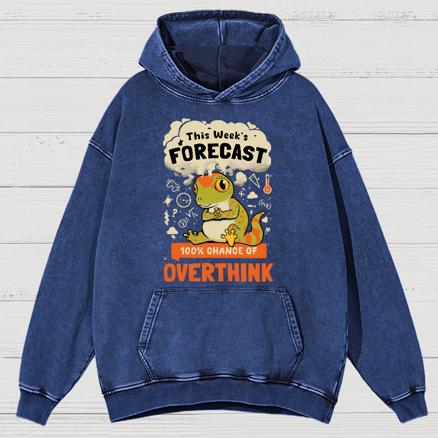 100% Chance Of Overthinking Vintage Distressed Hoodie