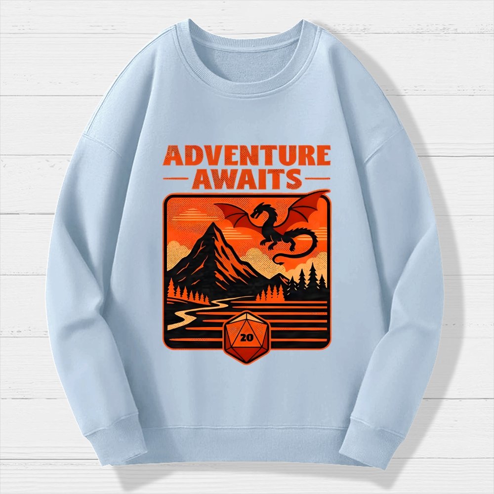 RPG Vintage Adventure Dragon Geek Cotton Sweatshirt