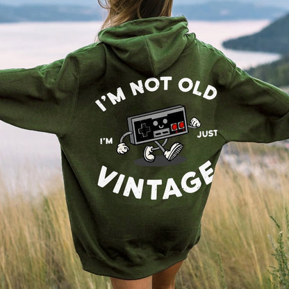 I'm Not Old Printed Back Unisex Cotton Hoodie