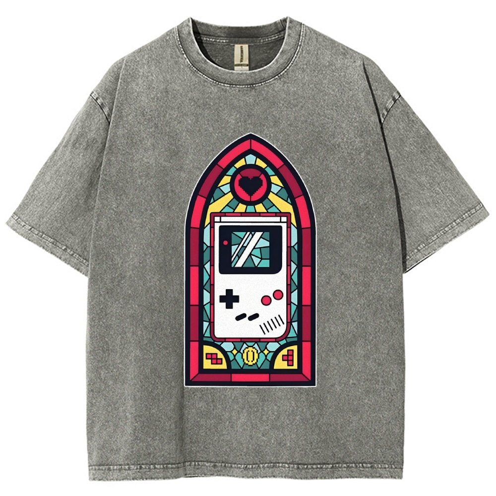 8bit Stained Glass Vintage Distressed T-shirt
