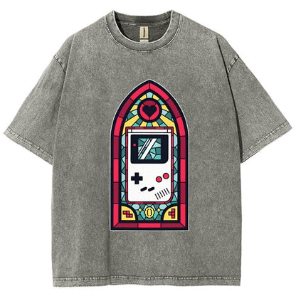 8bit Stained Glass Vintage Distressed T-shirt