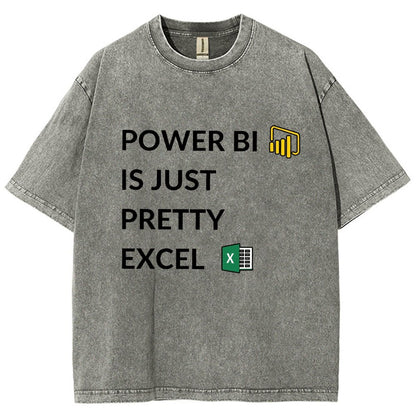 Excel VS Power BI Vintage Distressed T-shirt