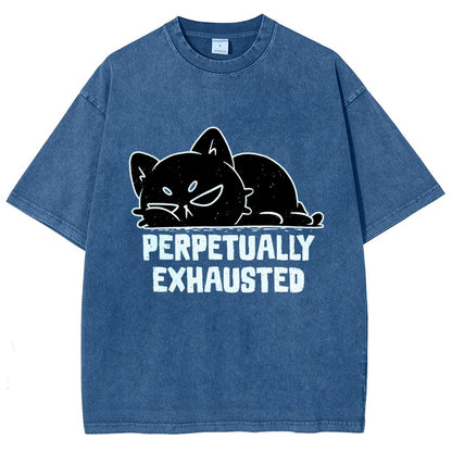 Perpetually Exhausted Cat Vintage Distressed T-shirt
