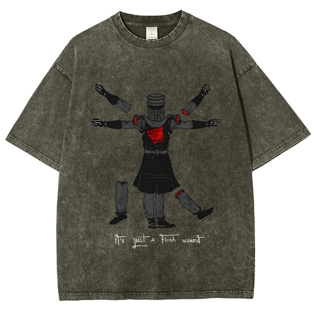Vitruvian Man- Black Knight Vintage Distressed T-shirt