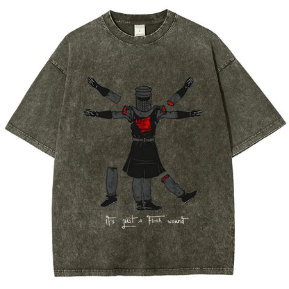 Vitruvian Man- Black Knight Vintage Distressed T-shirt