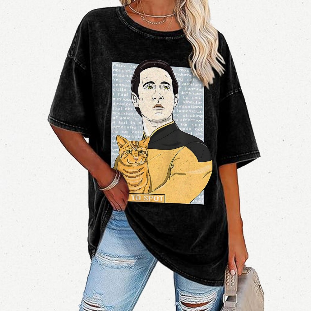Date Ode To Spot Cat Vintage Distressed T-shirt