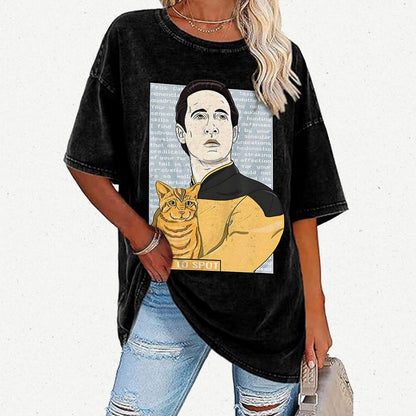 Date Ode To Spot Cat Vintage Distressed T-shirt