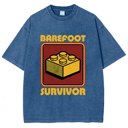Foot Brick Survivor Vintage Distressed T-shirt