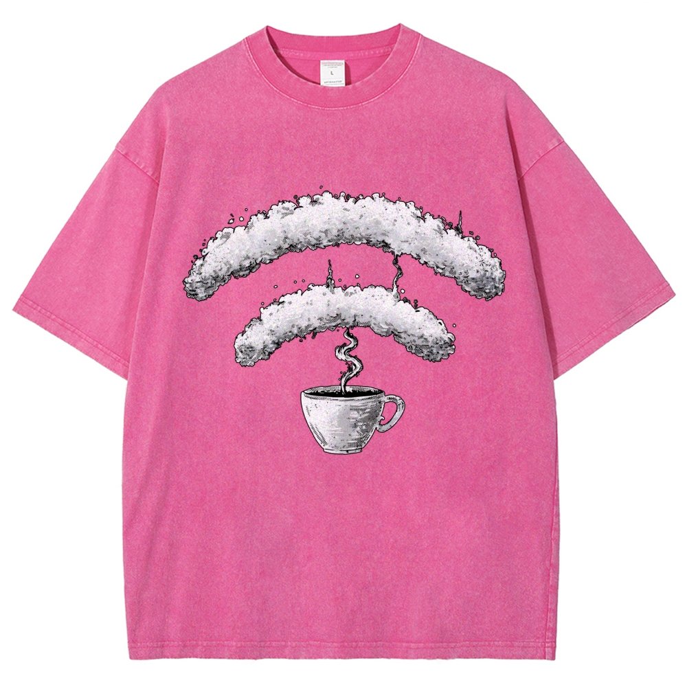 Connected Through Caffeine Vintage Distressed T-shirt