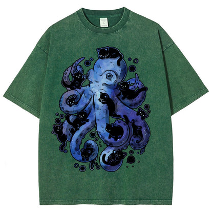 Octopurr Vintage Distressed T-shirt