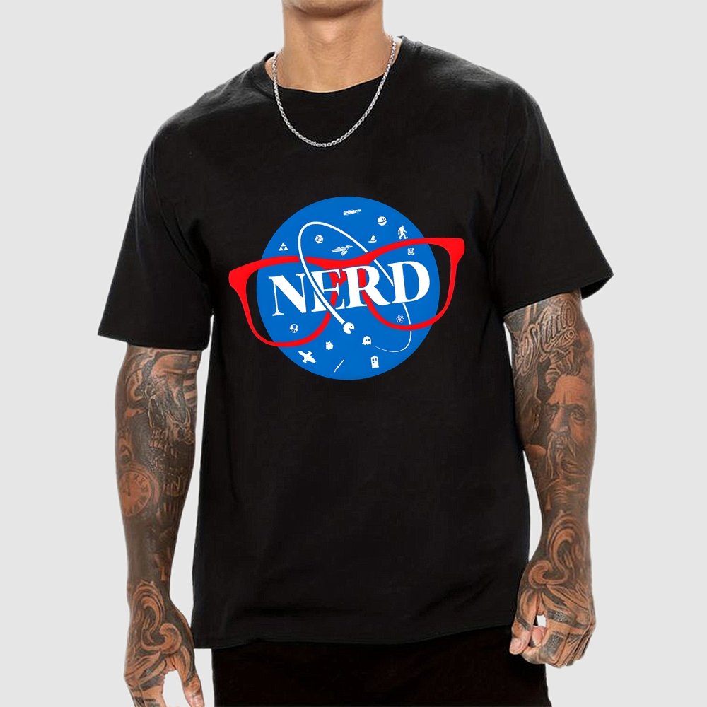 Nerdy Space Patch Geek T-Shirt