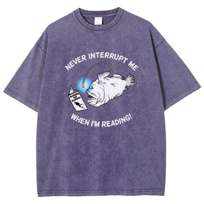 Angler Fish Reading Vintage Distressed T-shirt