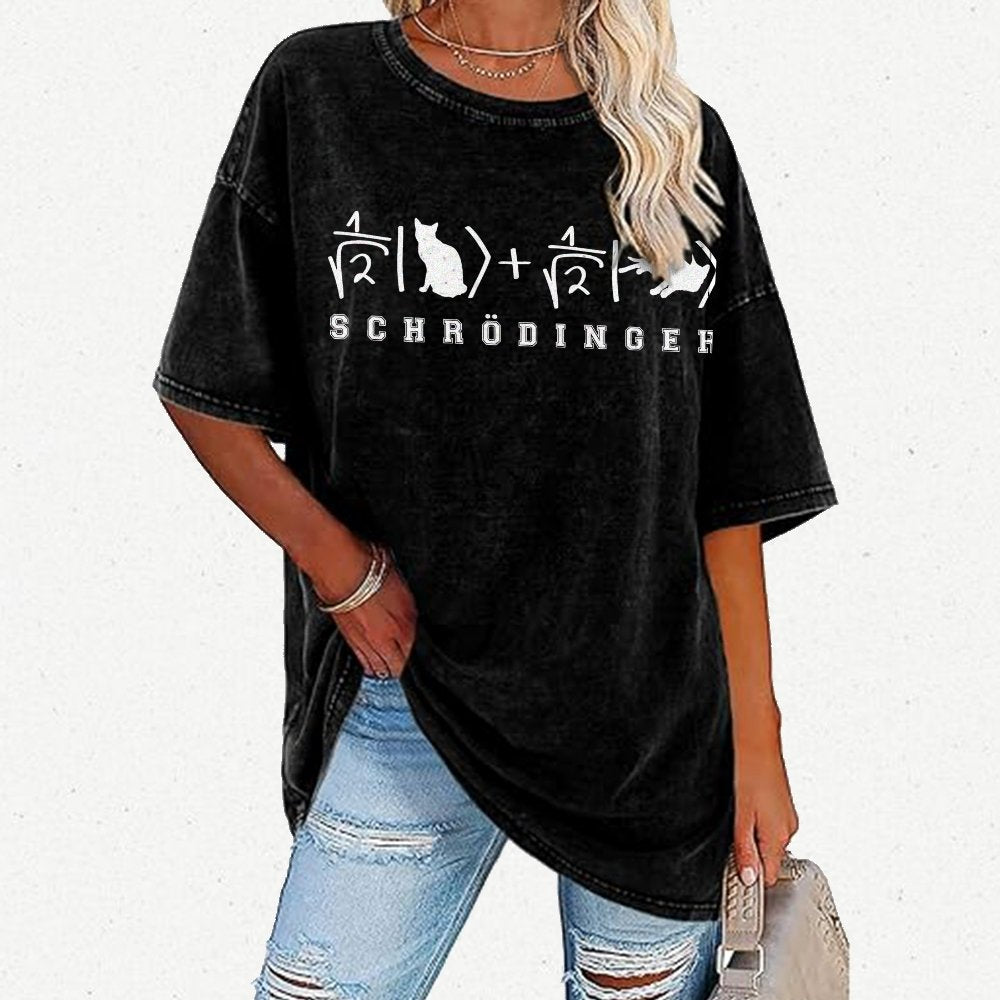 Schrödinger's Cat Vintage Distressed T-shirt