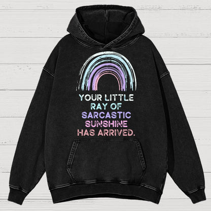 Your Little Ray of Sarcastic Sunshine Has Arrived Vintage Distressed Hoodie