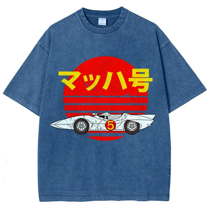 Mach 5 Retro  Vintage Distressed T-shirt