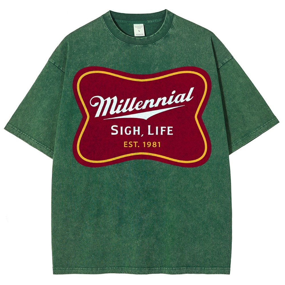 Millennial Sigh Life Vintage Distressed T-shirt