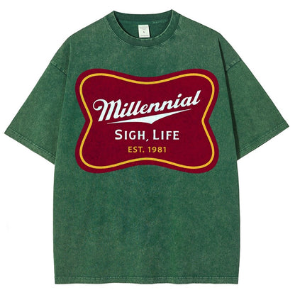 Millennial Sigh Life Vintage Distressed T-shirt