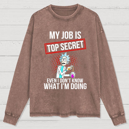 My Job Istop Secret Washed Long Sleeve Tee