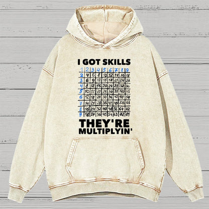 Math Got Skills Multiplying Vintage Distressed Hoodie