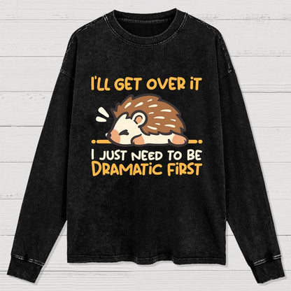 Dramatic Hedgehog Washed Long Sleeve Tee