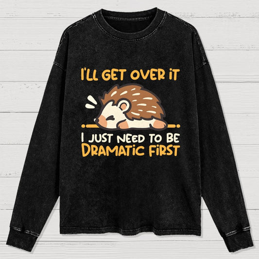Dramatic Hedgehog Washed Long Sleeve Tee
