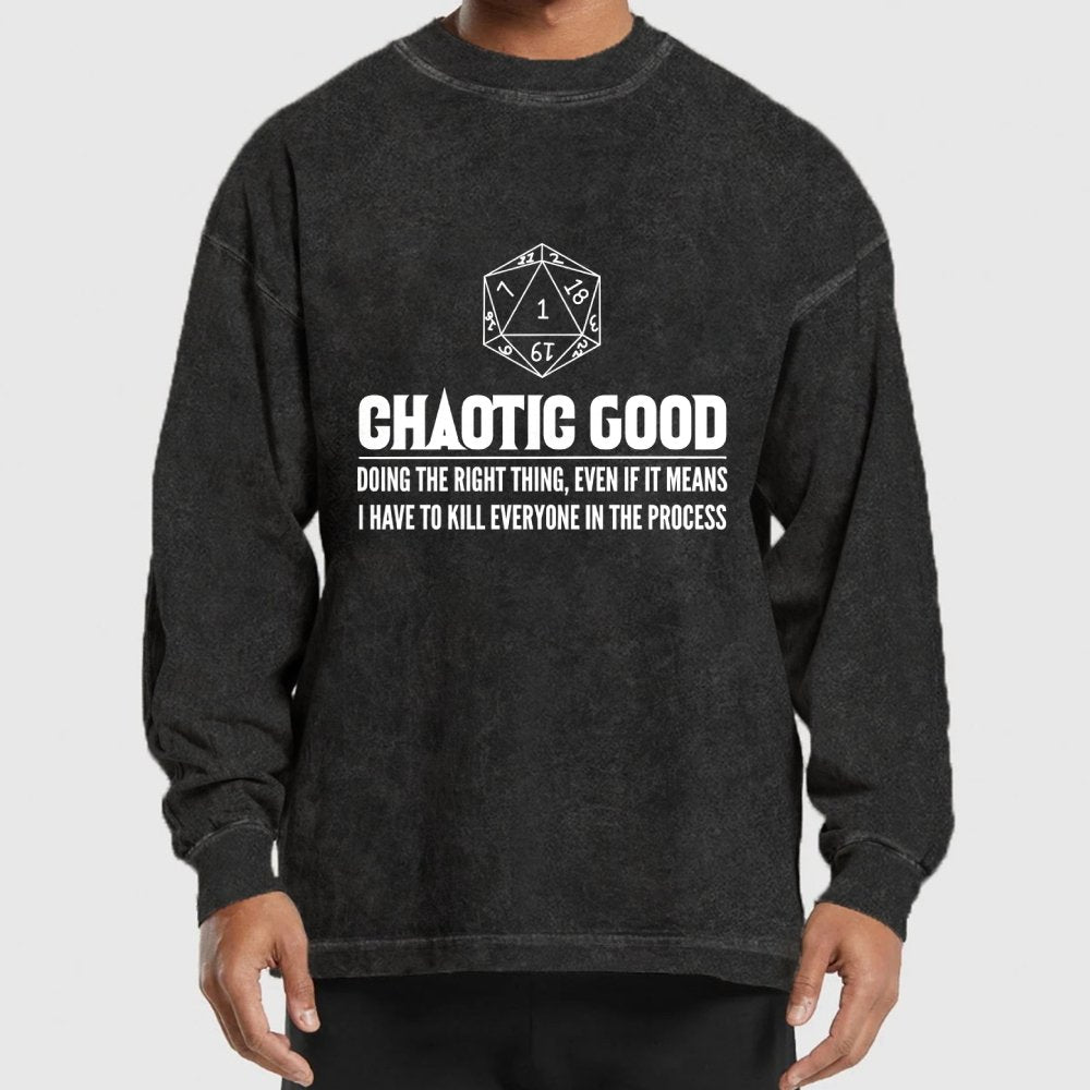 Adventure RPG Dice Fantasy Geschenk Washed Long Sleeve Tee