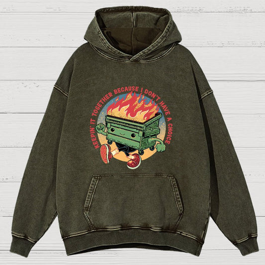 Flaming Dumpster Nerdy Vintage Distressed Hoodie