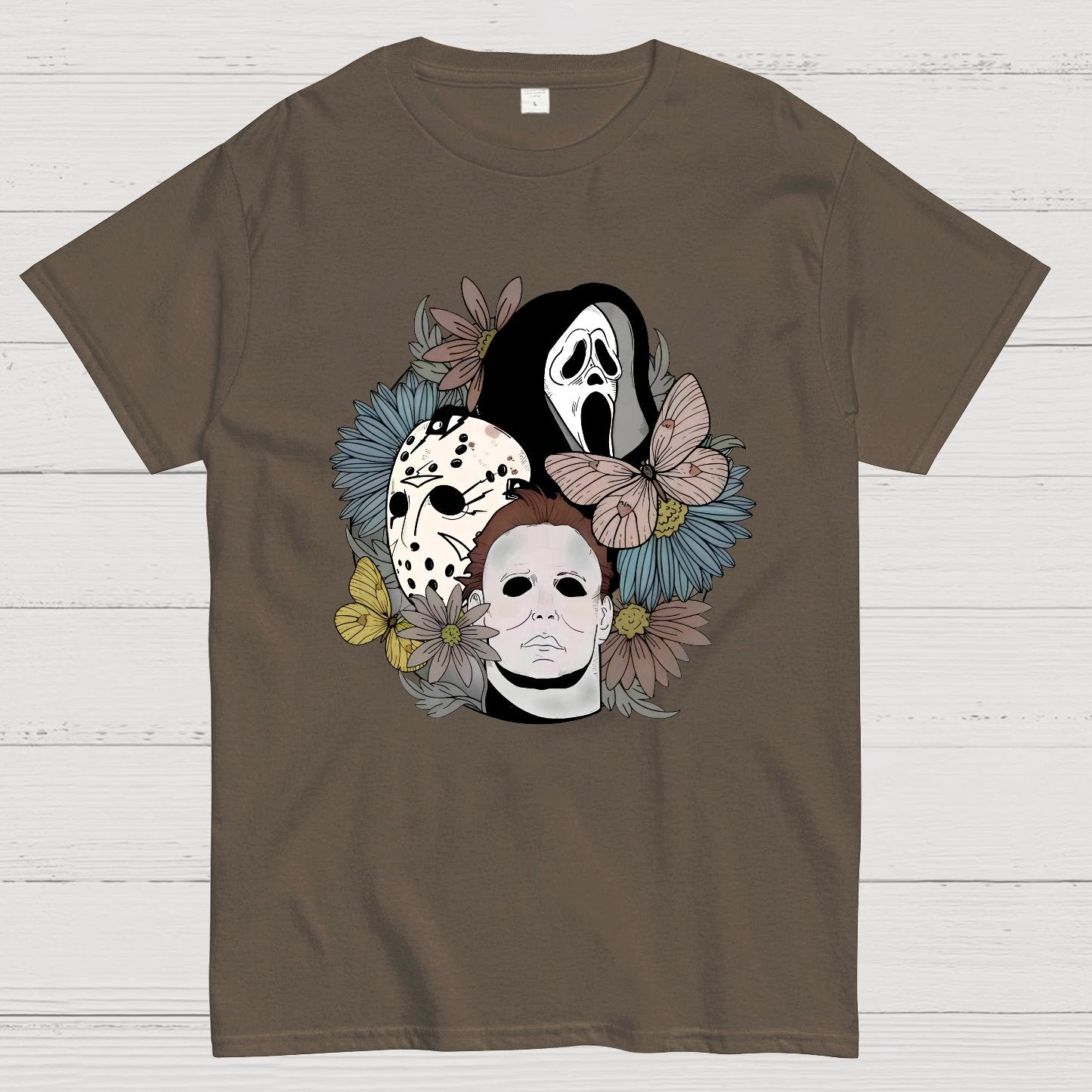 Horror Halloween Floral Scream Geek T-Shirt
