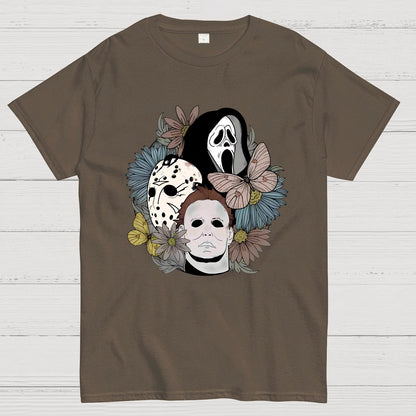 Horror Halloween Floral Scream Geek T-Shirt