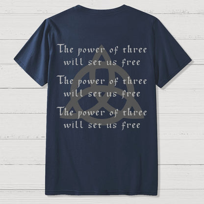 Power of Three Front And Back Printing Geek T-Shirt