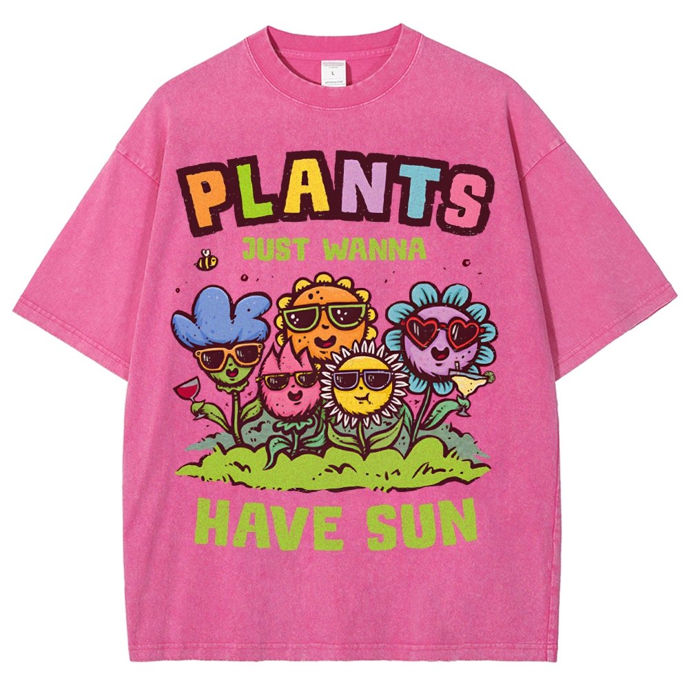 Plants Just Wanna Have Sun Vintage Distressed T-shirt