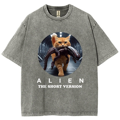 Mysterious Creature Short Version Vintage Distressed T-shirt